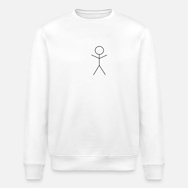 Figure de bâton simple - Sweat bio ROLLER Stanley/Stella Unisexe - blanc