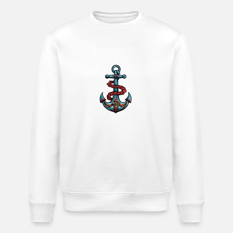 Anchor Icon Harbor - Stanley/Stella ROLLER Unisex Organic Sweatshirt - white