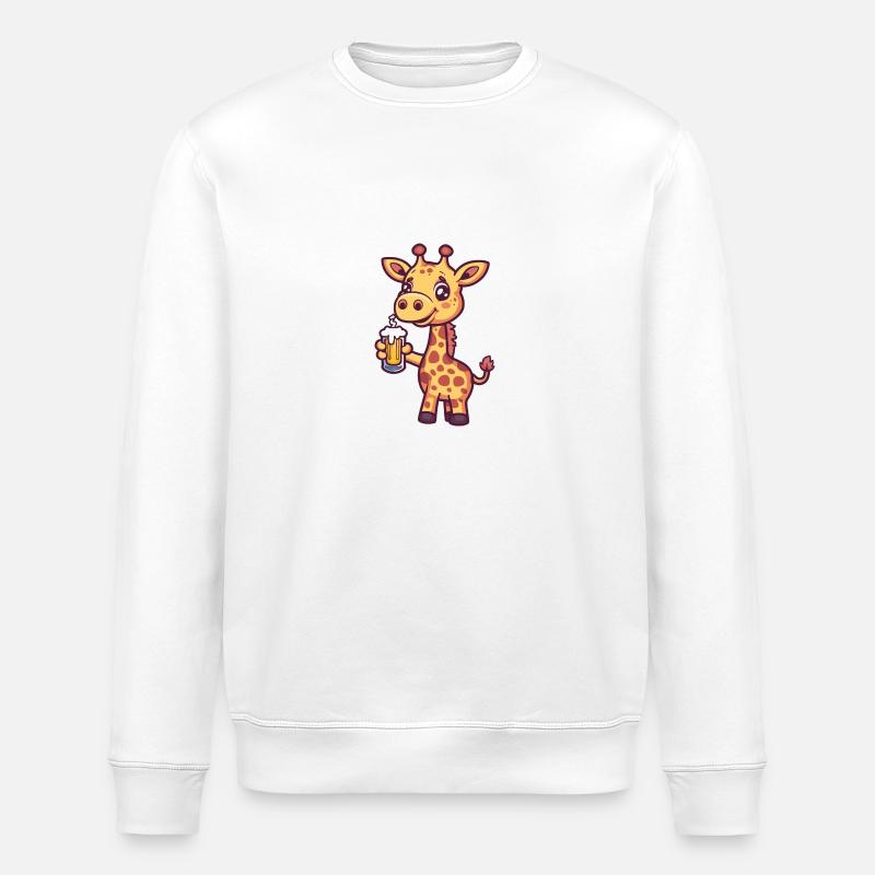 Giraffe Bier Comic Party - Stanley/Stella Unisex Bio-Sweatshirt ROLLER - Weiß