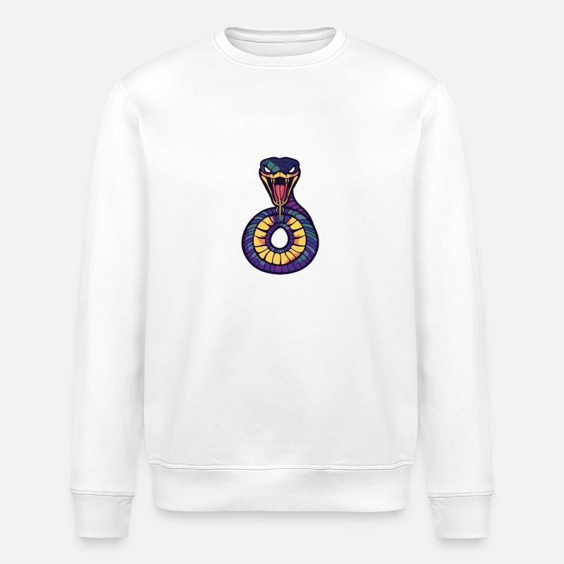 Schlange Kobra Halloween Comic - Stanley/Stella Unisex Bio-Sweatshirt ROLLER - Weiß