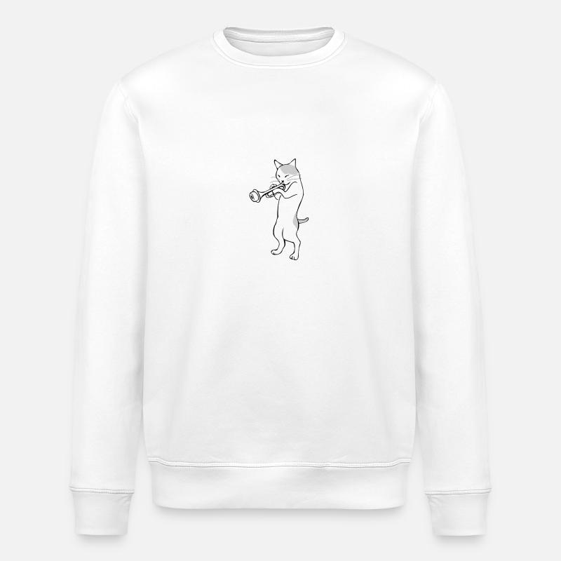 Chat de jazz - Sweat bio ROLLER Stanley/Stella Unisexe - blanc