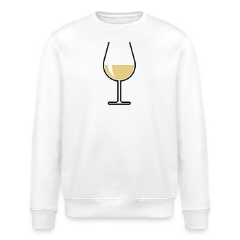 XWeißweinglas Bauchig Offen (Weißwein / Wein / 2C) - Stanley/Stella Unisex Bio-Sweatshirt ROLLER - Weiß - Vorne - Nik (191cm)