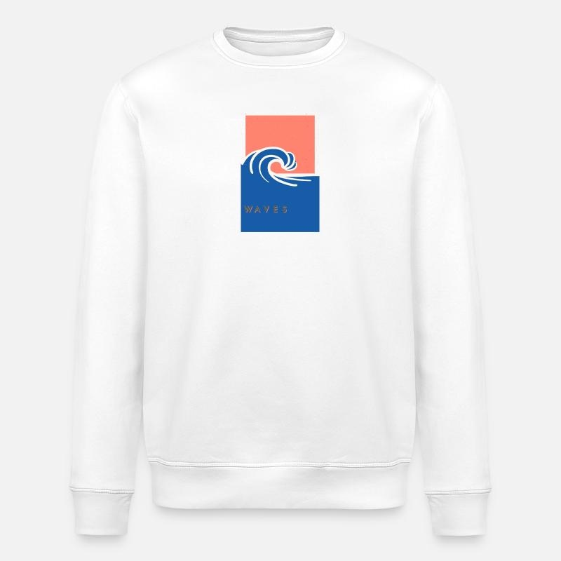 Waves - Stanley/Stella ROLLER Unisex Organic Sweatshirt - white