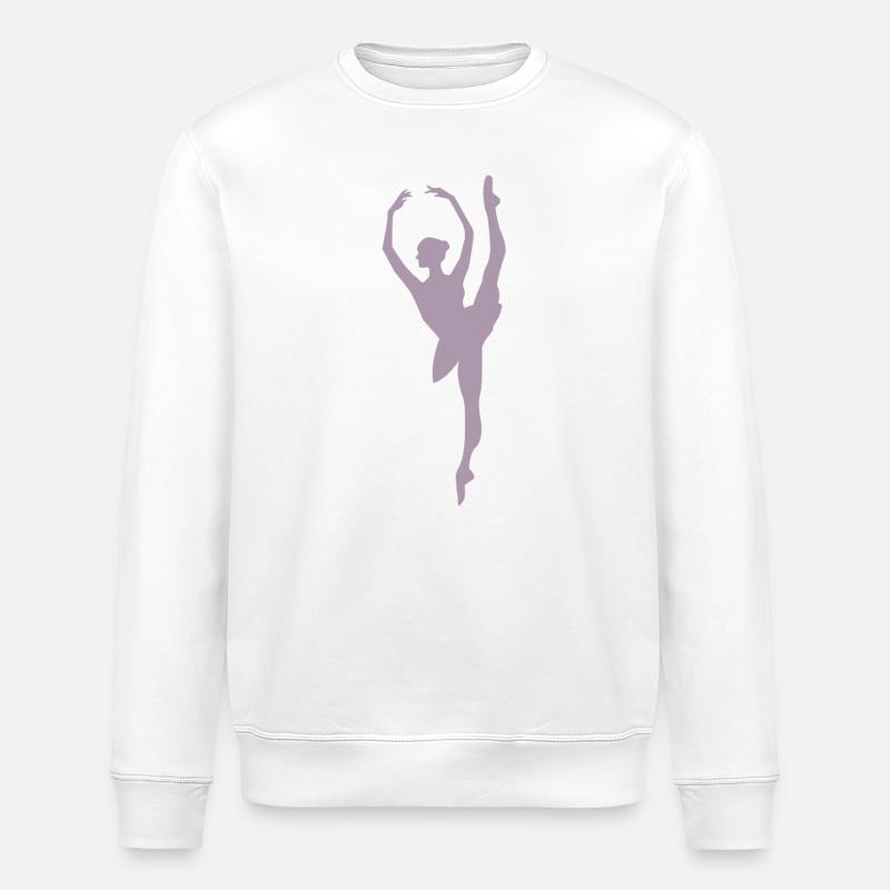 Minimalist Ballet Dancer Silhouette - Stanley/Stella ROLLER Unisex Organic Sweatshirt - white