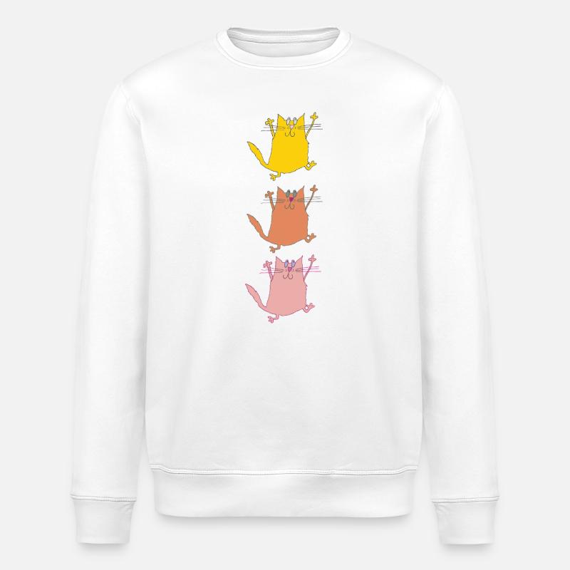 Trio de chats en danse - Sweat bio ROLLER Stanley/Stella Unisexe - blanc