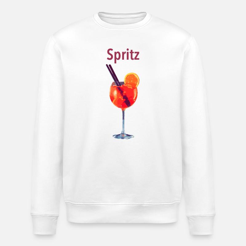 Spritz Glas Illustration - Stanley/Stella Unisex Bio-Sweatshirt ROLLER - Weiß