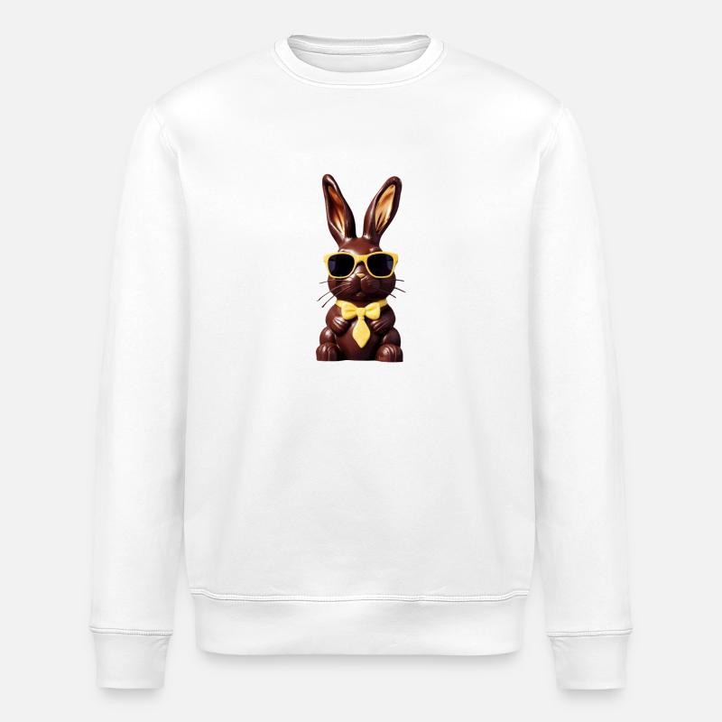 Lapin en chocolat Bo graphique - Sweat bio ROLLER Stanley/Stella Unisexe - blanc