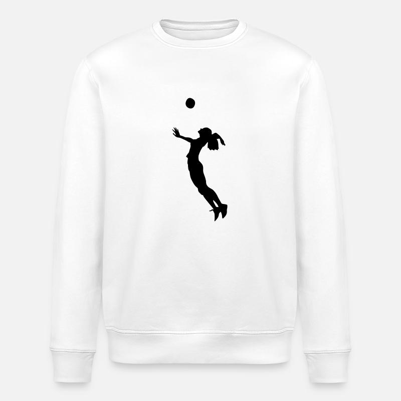 volleyball frau silhouette - Stanley/Stella Unisex Bio-Sweatshirt ROLLER - Weiß