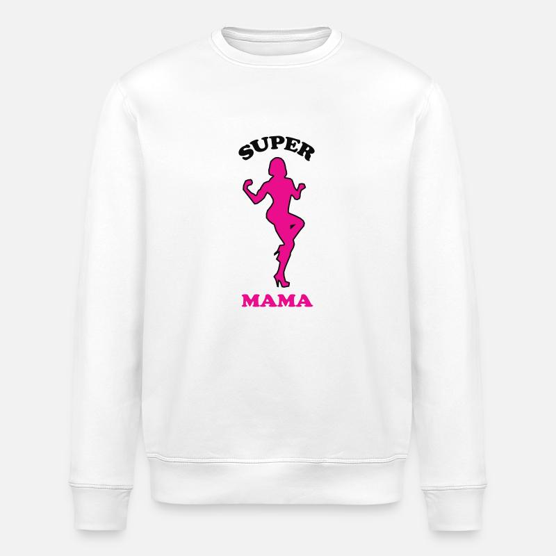 SUPER MAMA - Stanley/Stella Unisex Bio-Sweatshirt ROLLER - Weiß