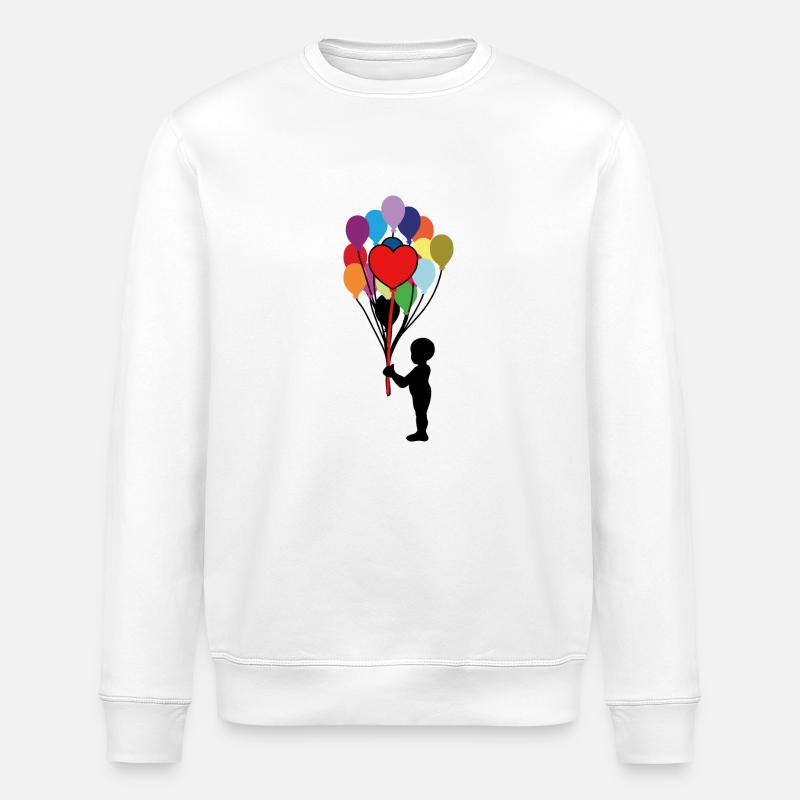 Kind mit Luftballons - Stanley/Stella Unisex Bio-Sweatshirt ROLLER - Weiß
