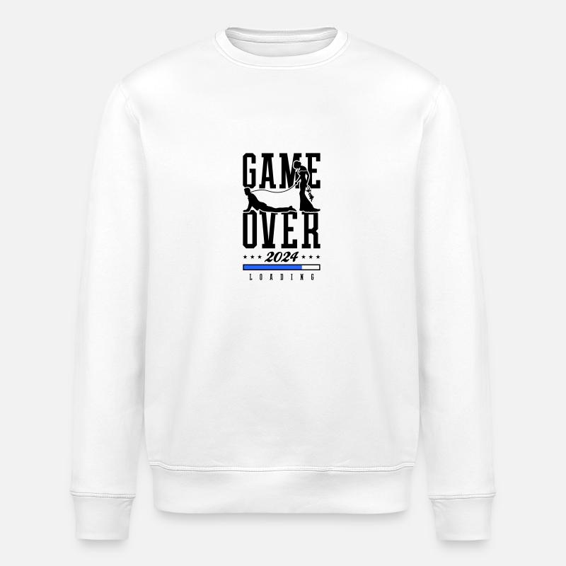 Wedding Loading 2024 Game Over - Stanley/Stella ROLLER Unisex Organic Sweatshirt - white