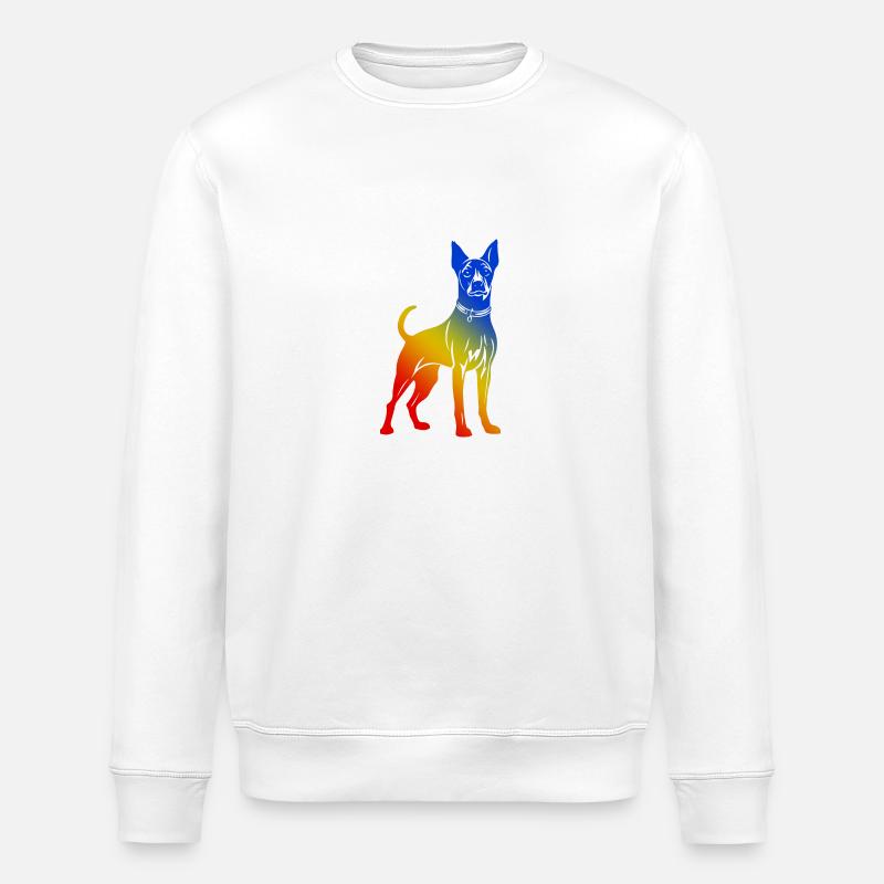 Pinscher Hund - Stanley/Stella Unisex Bio-Sweatshirt ROLLER - Weiß