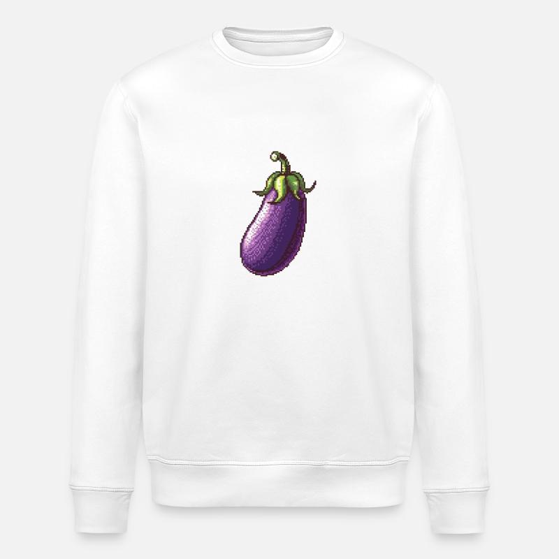 Aubergine Pixel Symbol - Stanley/Stella Unisex Bio-Sweatshirt ROLLER - Weiß