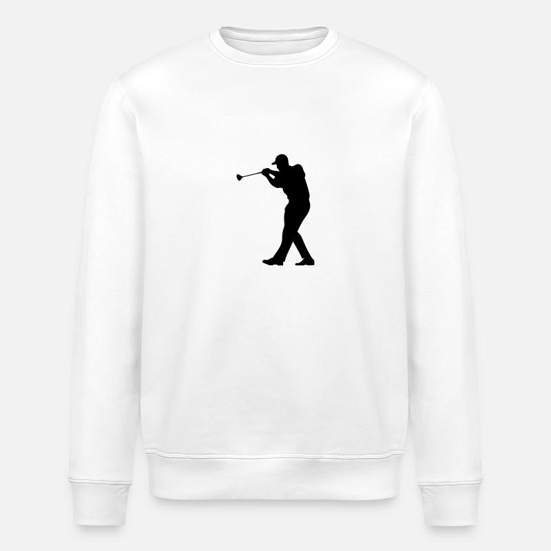 Golfer Mann Silhouette - Stanley/Stella Unisex Bio-Sweatshirt ROLLER - Weiß