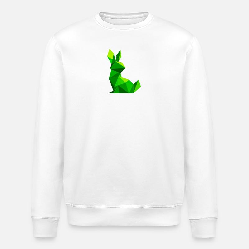 Lowpoly Rabbit - Stanley/Stella ROLLER Unisex Organic Sweatshirt - white