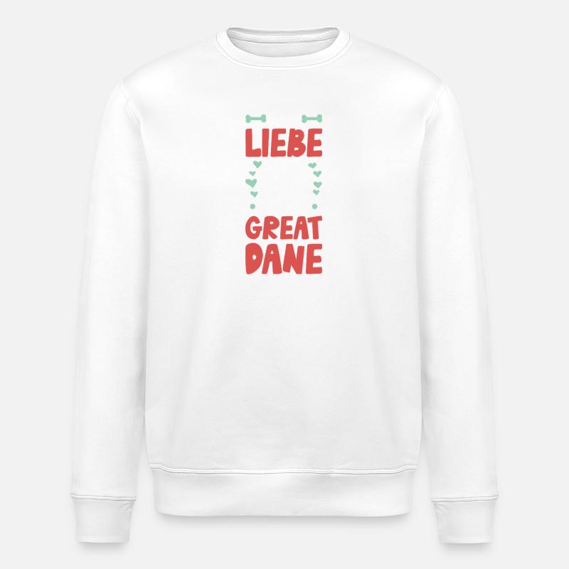 Ich liebe meinen Great Dane - Stanley/Stella Unisex Bio-Sweatshirt ROLLER - Weiß