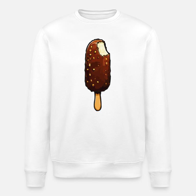 Schokoladen-Bananen Eis am Stiel - Stanley/Stella Unisex Bio-Sweatshirt ROLLER - Weiß