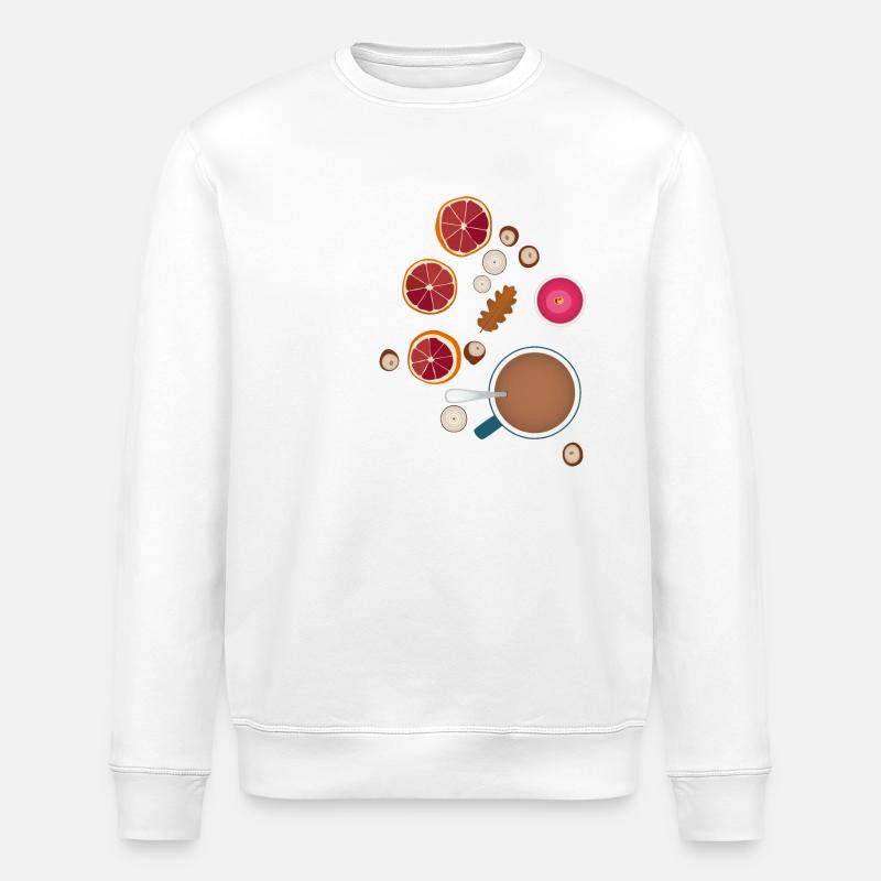 Hygge Fall Feelings Gift - Stanley/Stella ROLLER Unisex Organic Sweatshirt - white