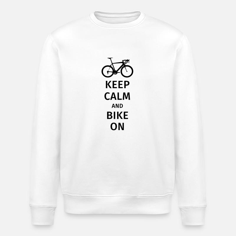 keep calm and bike on - Sweat bio ROLLER Stanley/Stella Unisexe - blanc