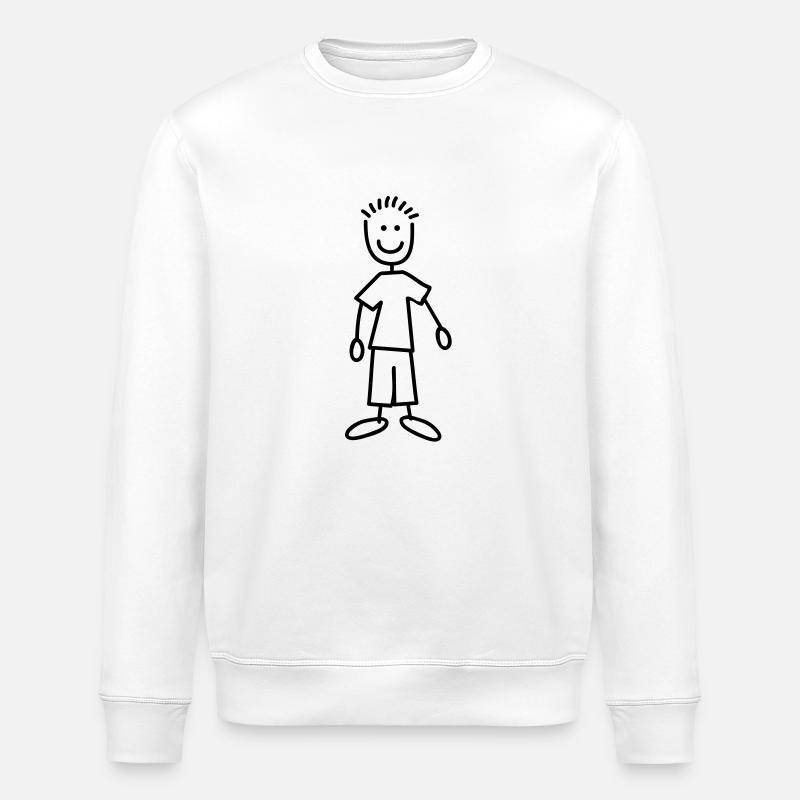 doodle_boy_1c - Stanley/Stella Unisex Bio-Sweatshirt ROLLER - Weiß
