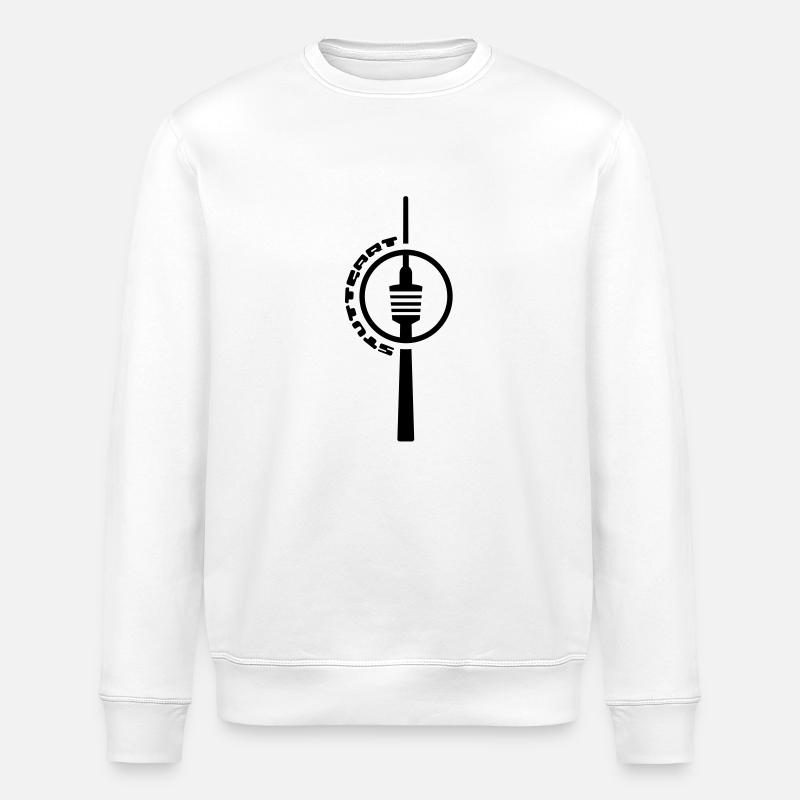 Stuttgart television tower circle - Stanley/Stella ROLLER Unisex Organic Sweatshirt - white