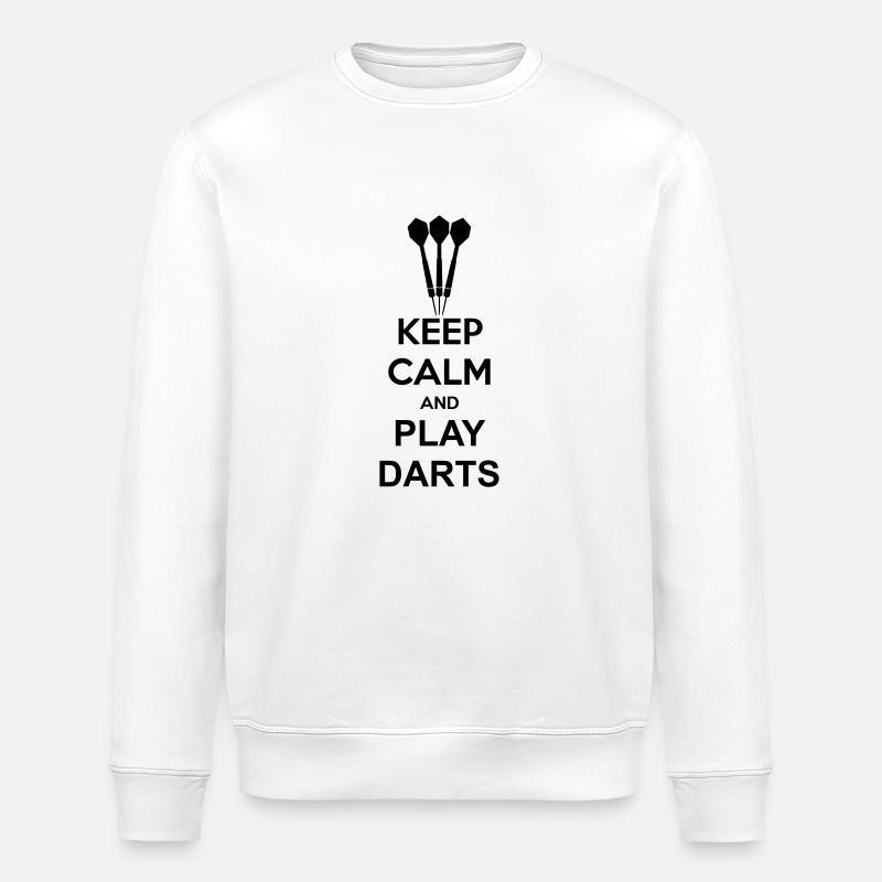 Keep Calm And Play Darts - Stanley/Stella Unisex Bio-Sweatshirt ROLLER - Weiß