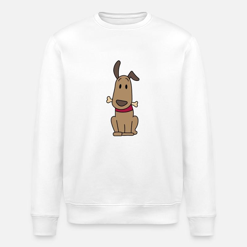 Chien avec os - Sweat bio ROLLER Stanley/Stella Unisexe - blanc