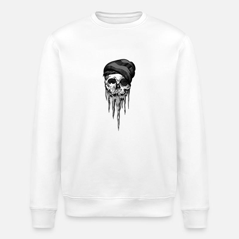 Frozen Skull - Stanley/Stella ROLLER Unisex Organic Sweatshirt - white