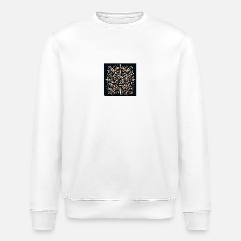 Motif mandala avec couteau - Sweat bio ROLLER Stanley/Stella Unisexe - blanc