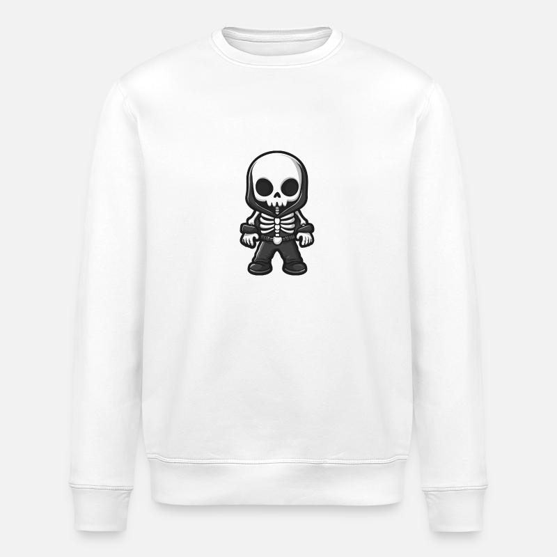 Skeleton Comic Halloween - Stanley/Stella ROLLER Unisex Organic Sweatshirt - white