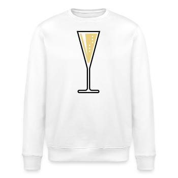 Sektglas (Sekt / Trichter / Zu / 2C) - Stanley/Stella Unisex Bio-Sweatshirt ROLLER - Weiß - Vorne - Nik (191cm)