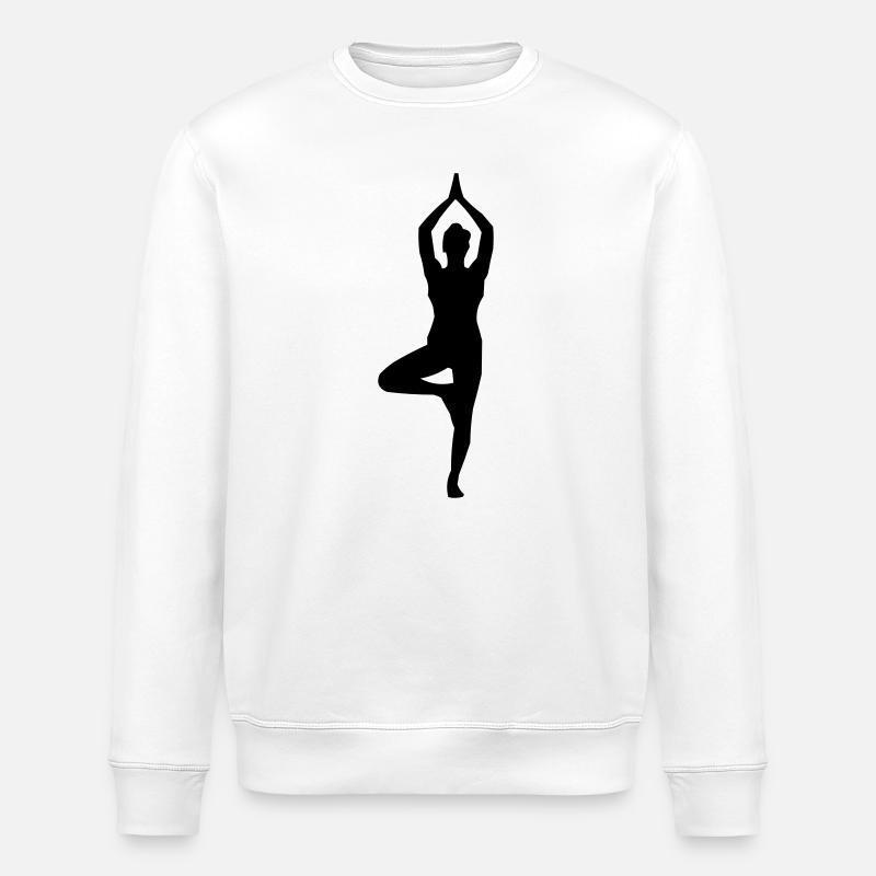 Yoga Silhouette - Stanley/Stella ROLLER Unisex Organic Sweatshirt - white