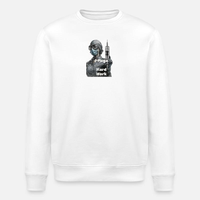 Pflegeheldin Harte Arbeit - Stanley/Stella Unisex Bio-Sweatshirt ROLLER - Weiß