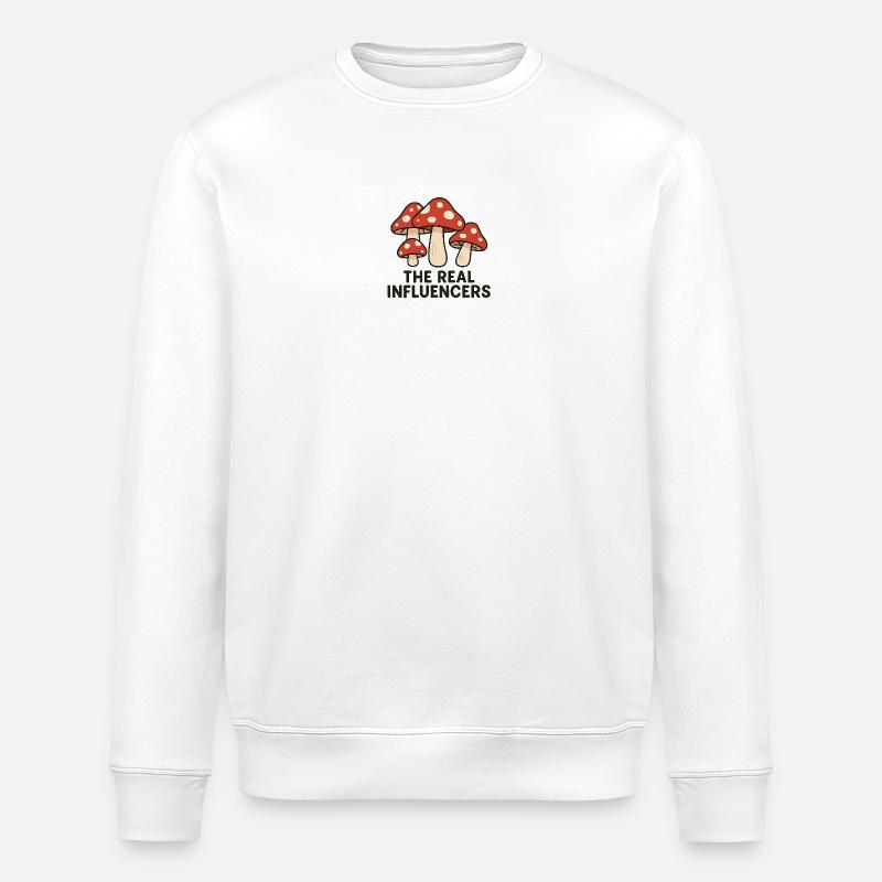 Champignons Influenceurs Réels - Sweat bio ROLLER Stanley/Stella Unisexe - blanc