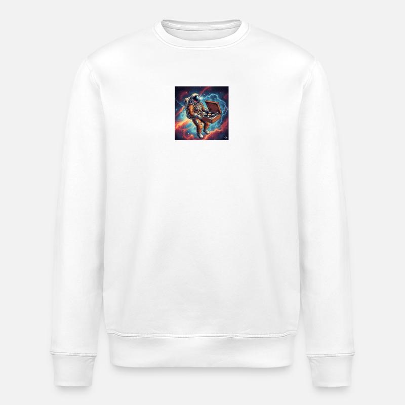 Space DJ Astronaut avec platine vinyle - Sweat bio ROLLER Stanley/Stella Unisexe - blanc