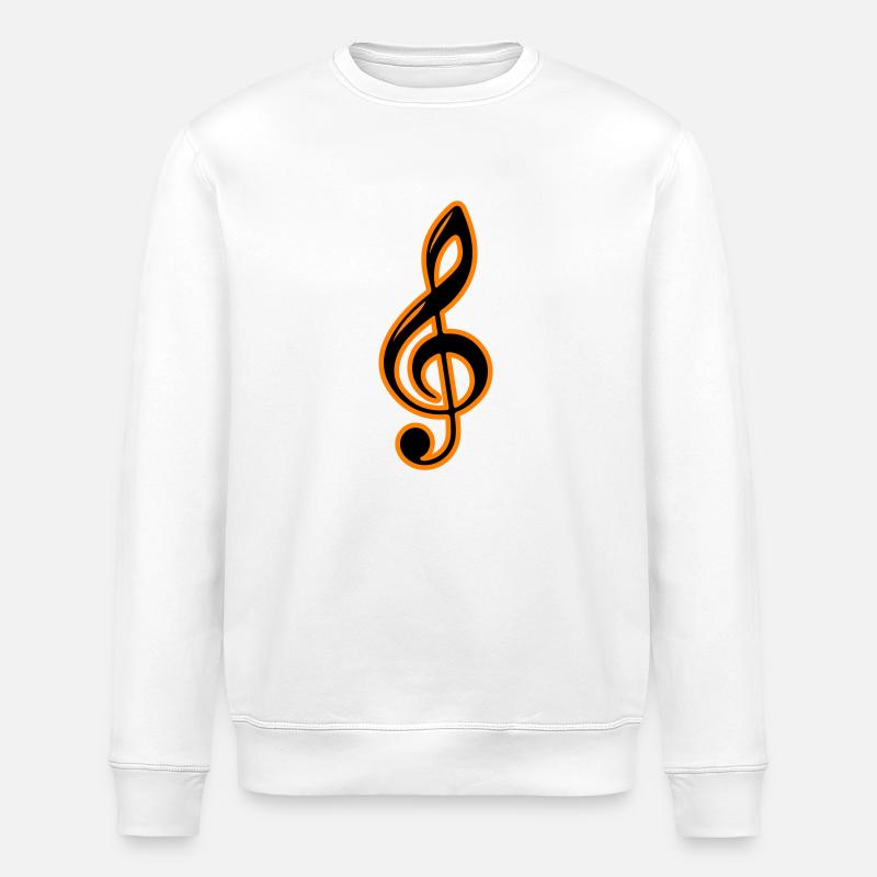 Musical Notes Symbol Clef - Stanley/Stella ROLLER Unisex Organic Sweatshirt - white