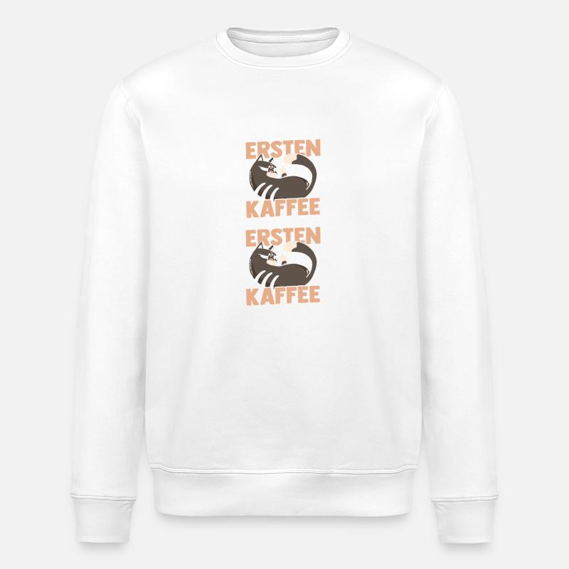Chat avant mon premier café - Sweat bio ROLLER Stanley/Stella Unisexe - blanc