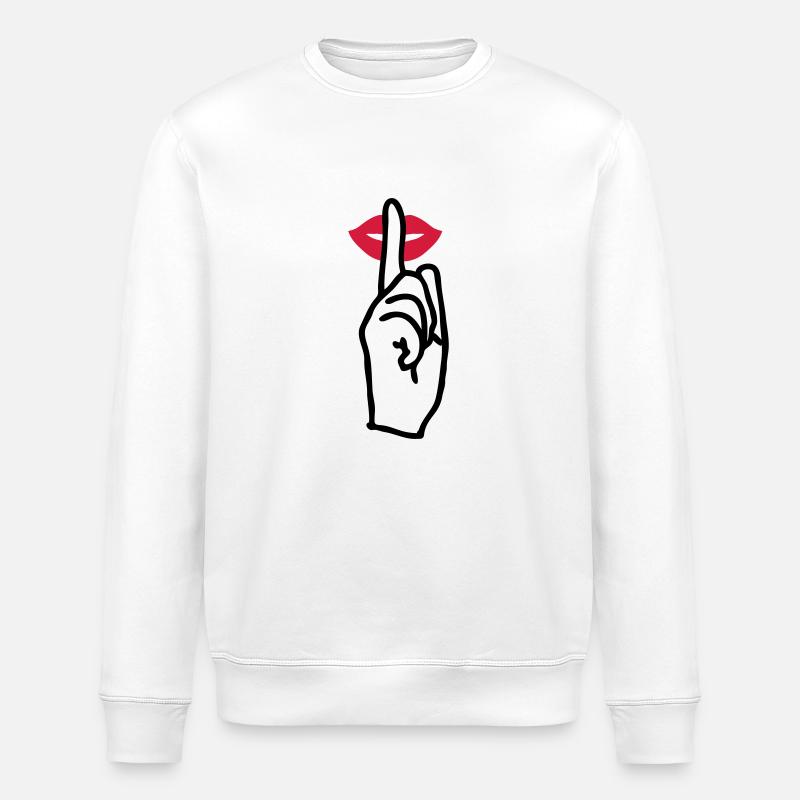 Bouche chut - Sweat bio ROLLER Stanley/Stella Unisexe - blanc