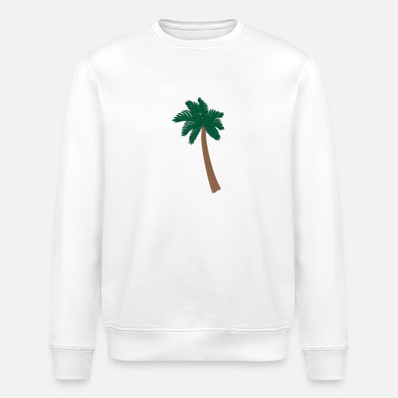 Palm tree illustration - Stanley/Stella ROLLER Unisex Organic Sweatshirt - white