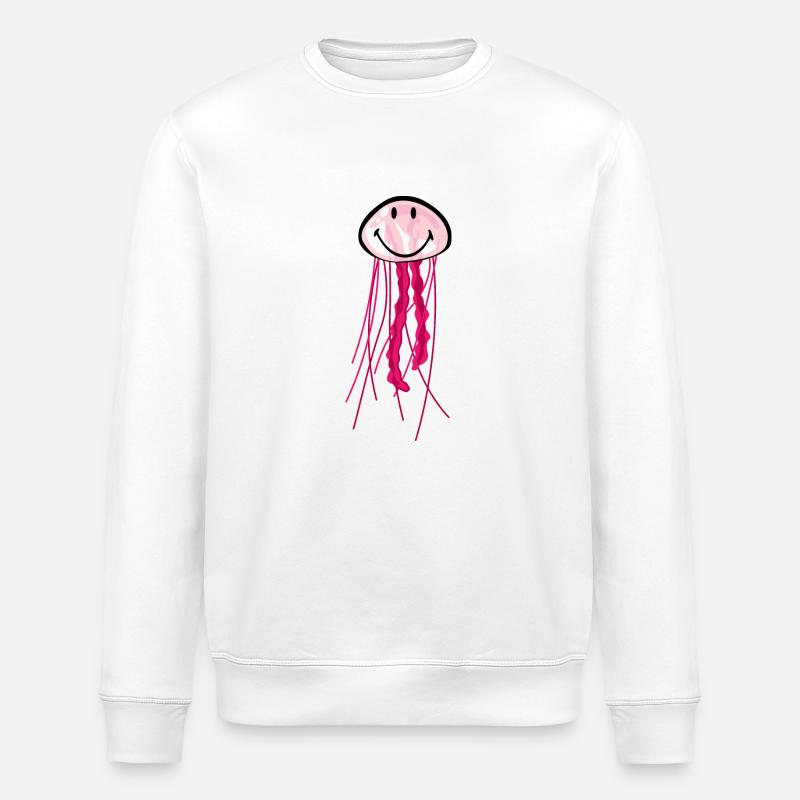 Smiley Jellyfish - Stanley/Stella Unisex Bio-Sweatshirt ROLLER - Weiß