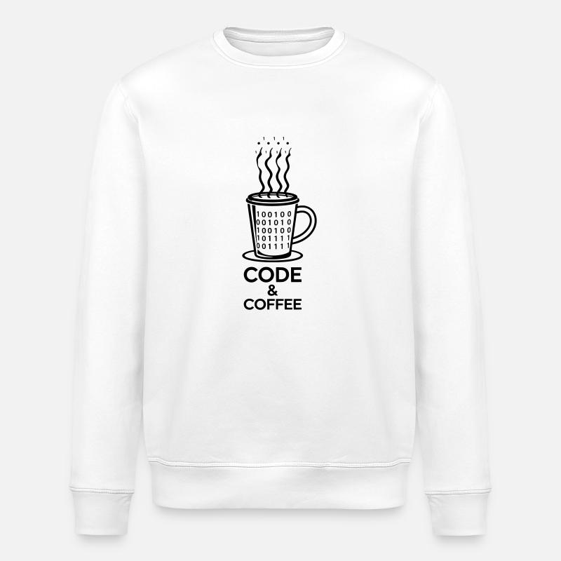 Code & Café – Duo Parfait - Sweat bio ROLLER Stanley/Stella Unisexe - blanc