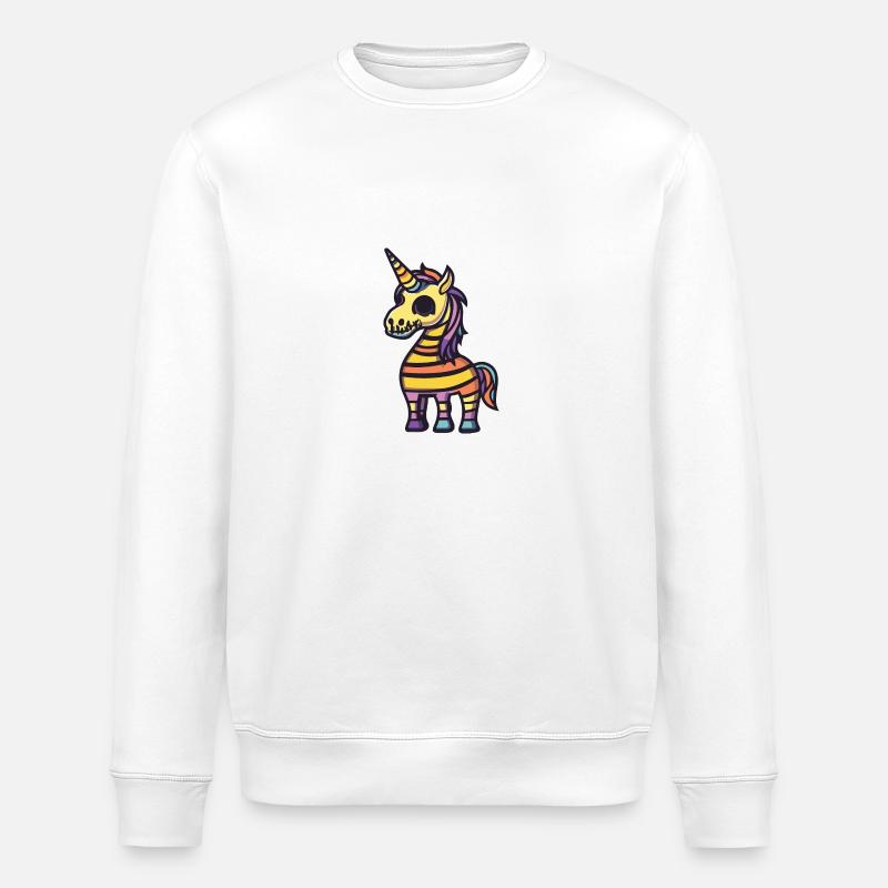 Einhorn Halloween Comic Zombie - Stanley/Stella Unisex Bio-Sweatshirt ROLLER - Weiß