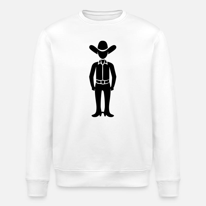 Cow-boy - Sweat bio ROLLER Stanley/Stella Unisexe - blanc