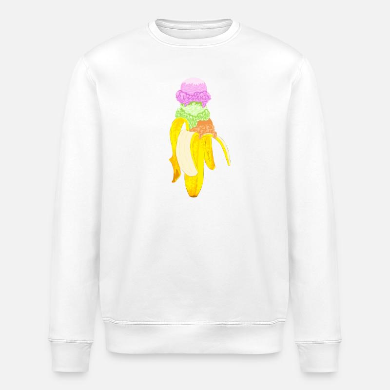 Eisbanane - Stanley/Stella Unisex Bio-Sweatshirt ROLLER - Weiß