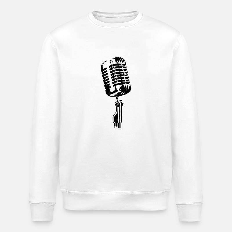 Microphone - Stanley/Stella ROLLER Unisex Organic Sweatshirt - white