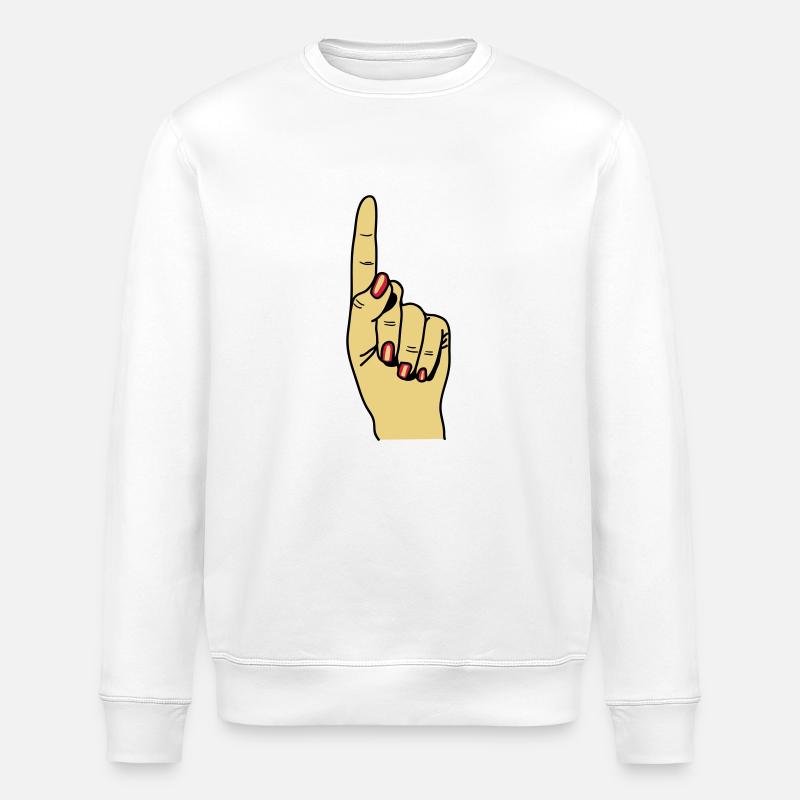 zeigefinger - Stanley/Stella Unisex Bio-Sweatshirt ROLLER - Weiß
