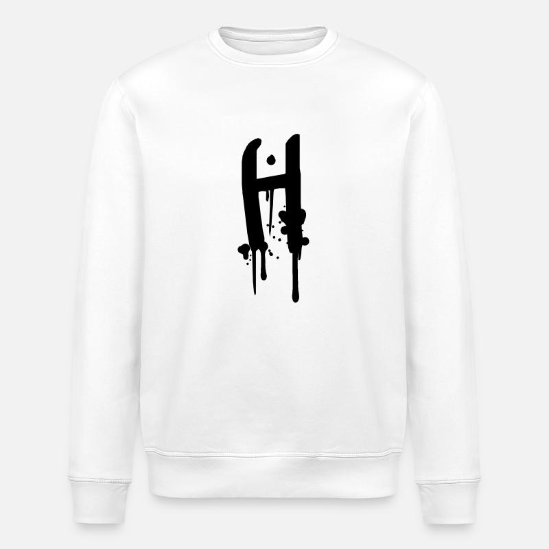 H graffiti drops Farbklex spray - Stanley/Stella ROLLER Unisex Organic Sweatshirt - white