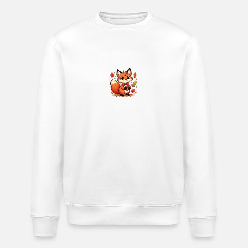 Fuchs Karikatur 2 - Stanley/Stella Unisex Bio-Sweatshirt ROLLER - Weiß