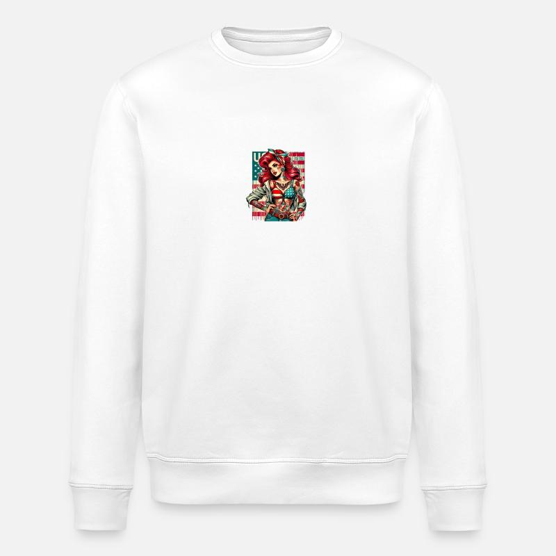 Roxy timbre pinup - Sweat bio ROLLER Stanley/Stella Unisexe - blanc