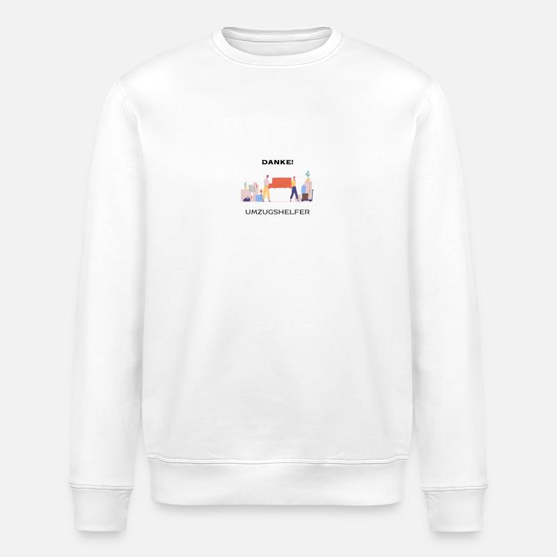 Danke an freiwillige Umzugshelfer - Stanley/Stella Unisex Bio-Sweatshirt ROLLER - Weiß